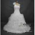 2014 One Shouder Organza Wedding Dresses and Drop Waist Wedding Dress Designer (02508)